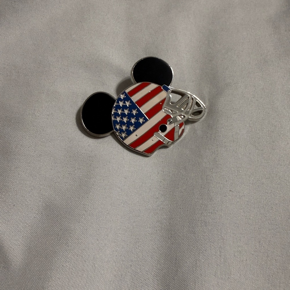 Enamel Mickey-Shaped Disney Pin American Flag